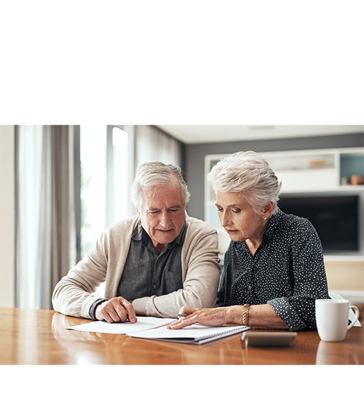 Spouses reviewing estate plan