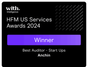 Anchin's award from With Intelligence HFM US services awards 2024 winner best auditor - start ups